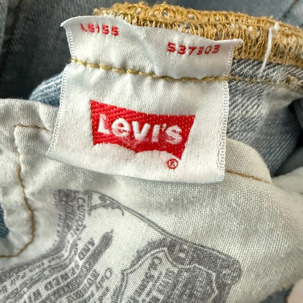 Levis 501 Straight Leg Mens 40x32 Light Wash Blue Button Fly Denim Jeans